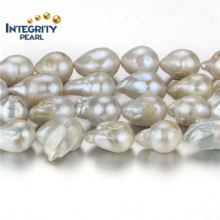 Perla Perla de agua dulce Strand 15mm Grado a + Nucleated Genuine Pearl Strand